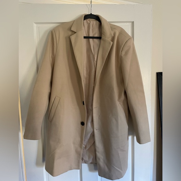 Men’s Peacoat, Tan, Extra Large, New - Picture 3 of 4